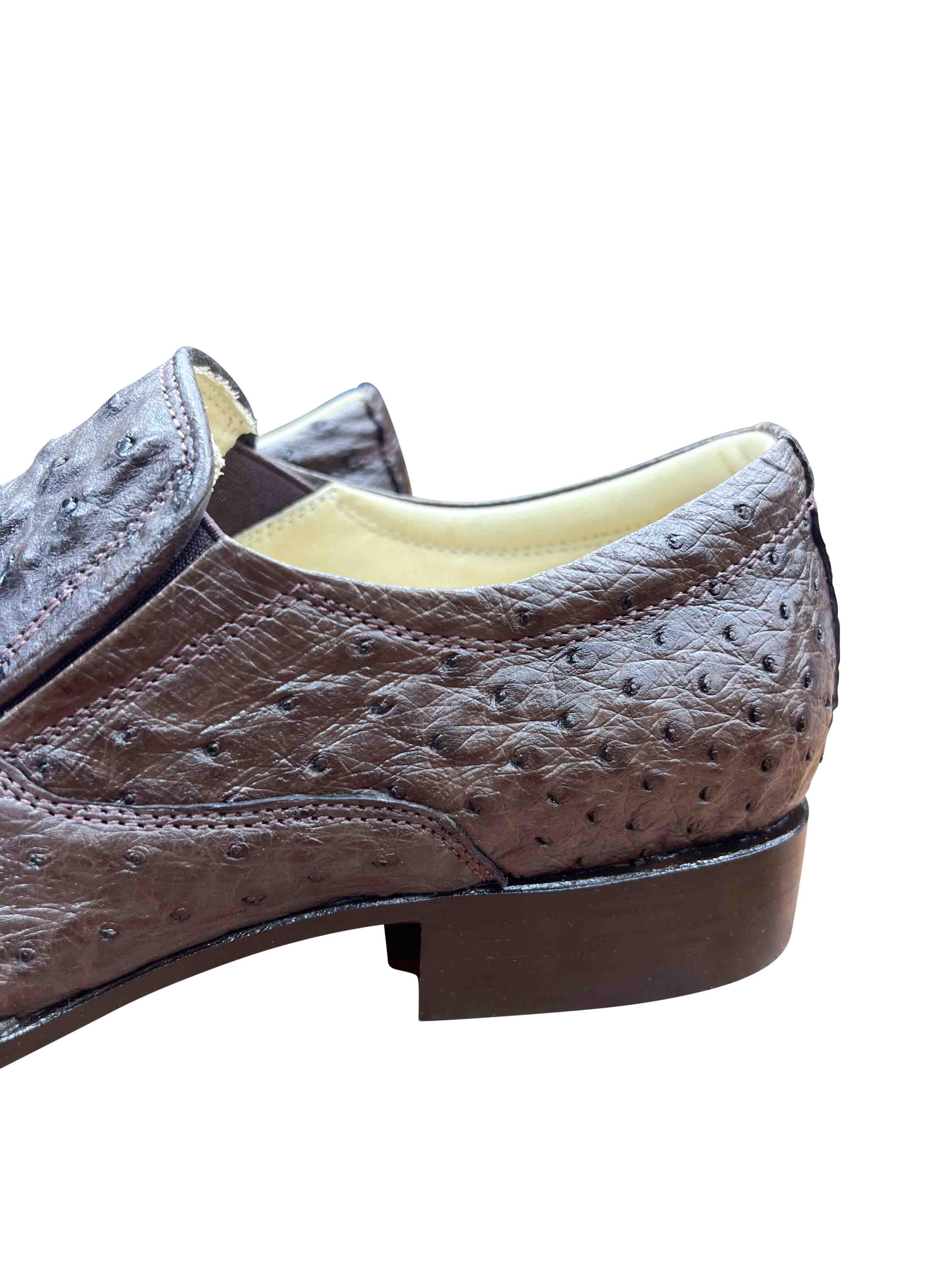 Ostrich Skin Slip Ons